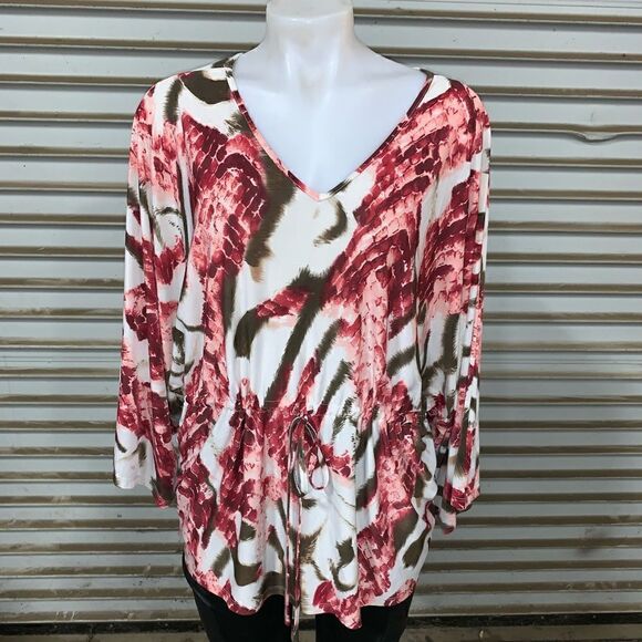 Cyrus long sleeve v neck tie waist top - Picture 1 of 6